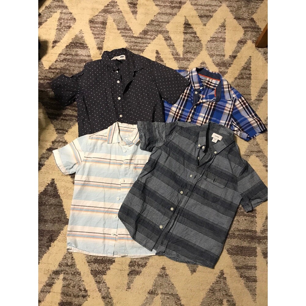 Old Navy Boys Short Sleeve Button Up Collared Shirts Size Medium 8
